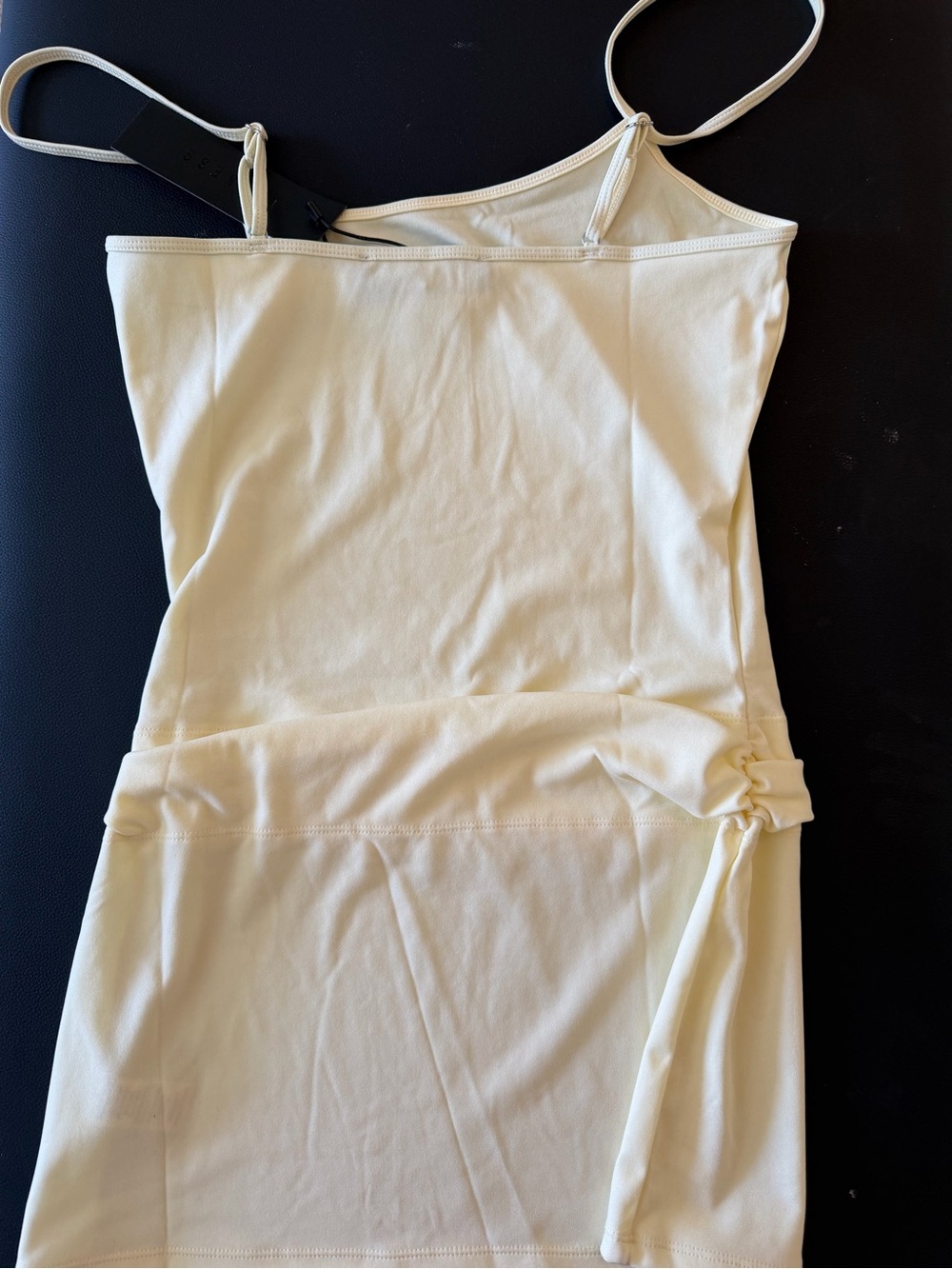 Cream Spaghetti Strap Dress with Bow Detail - Picture 2 of 4